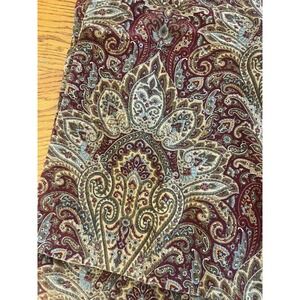 Vintage Tommy Hilfiger Pillow Shams Covers Set Pair Red Light Corduroy Paisley